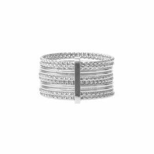 Bague argent multi-anneaux semainier rhodié 3