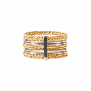 Bague argent multi-anneaux semainier doré rhodié 3