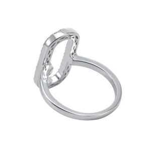 Bague argent ovale sertie de zirconium 7
