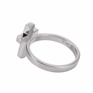 Bague argent rhodié croix marie 8