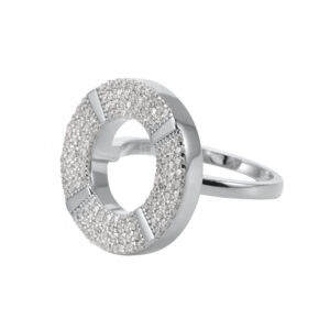 Bague argent ronde sertie de zirconium 6
