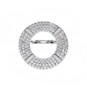 Bague argent ronde sertie de zirconium 5