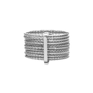 Bague semainier argent multi-anneaux finition diamanté 3