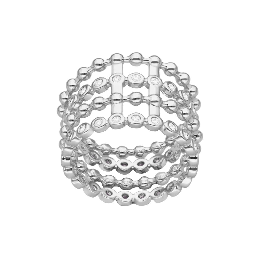 Silver ring multi rings of circles set 1