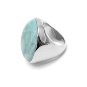 Bague cabochon luxe en argent et pierre naturelle amazonite 6