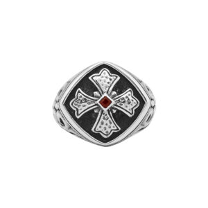 bague-chevaliere-homme-argent-motifs-tribal-et-geometrique-copie Bague chevalière homme argent croix de malte et grenat 5