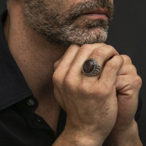 Chevalière homme royale turquoise argent 6