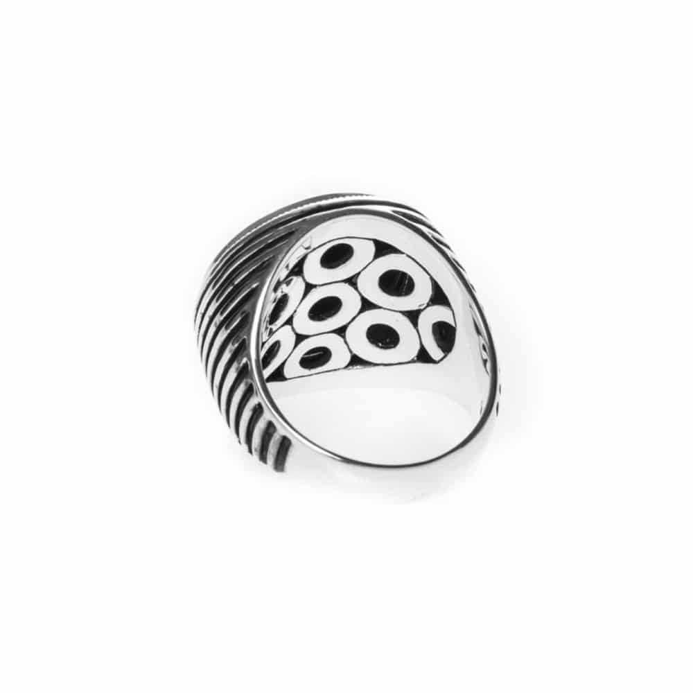 Men's enigmatic silver onyx signet ring 2