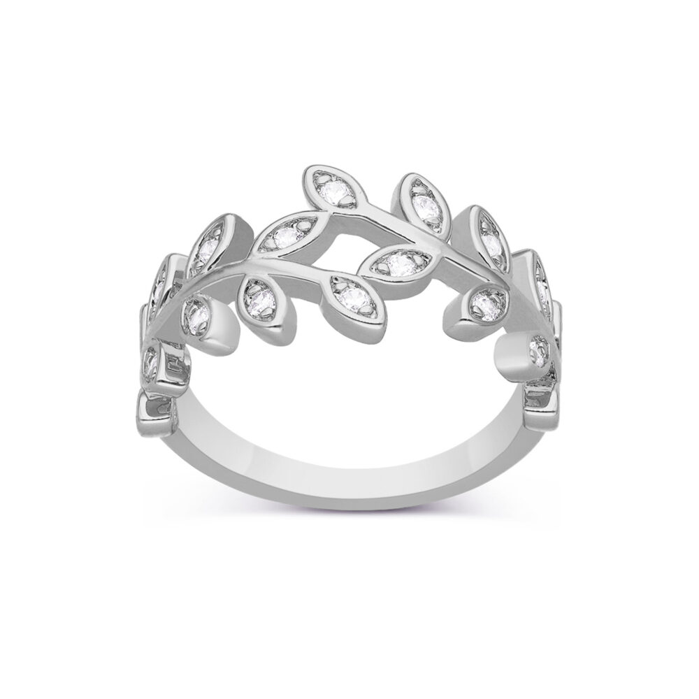 Floral silver ring set 1