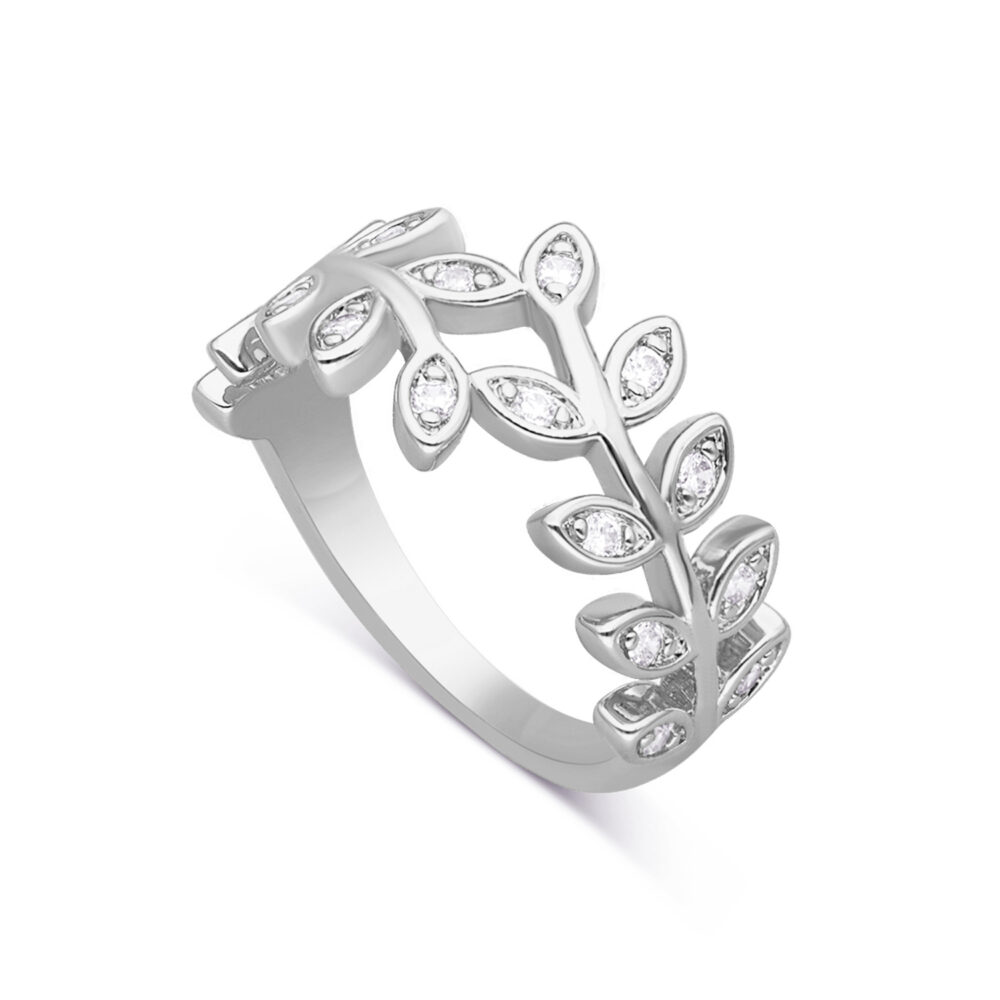Floral silver ring set 2