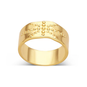 Bague dorée rayons solaire 3