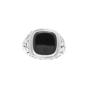 Bague en argent homme écaille pierre noire onyx 5
