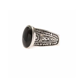 Bague homme ethnique onyx argent 6
