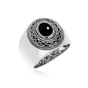 Bague homme argent ethnique tribal onyx 5