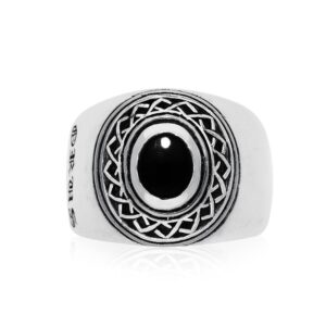 Bague homme argent ethnique tribal onyx 4