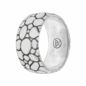 Bague homme argent écaille moderne 6