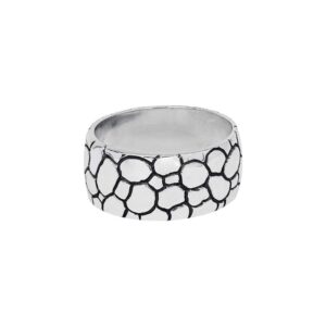 Bague homme argent écaille moderne 4