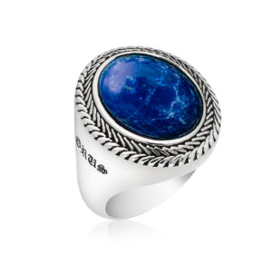 Bague homme argent lapis bouddha 7