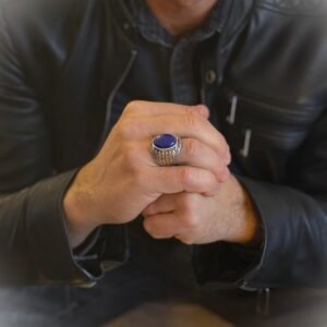 Bague homme argent lapis indiana 5