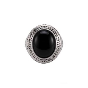 Bague homme argent pierre onyx bouddha 5