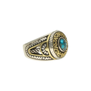 bague-homme-argent-soleil-ethnique-turquoise Bague homme argent doré soleil ethnique turquoise 10