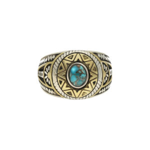 bague-homme-argent-soleil-ethnique-turquoise Bague homme argent doré soleil ethnique turquoise 6