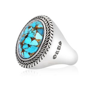 Bague homme argent turquoise bouddha 10