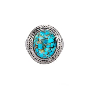 Bague homme argent turquoise bouddha 6