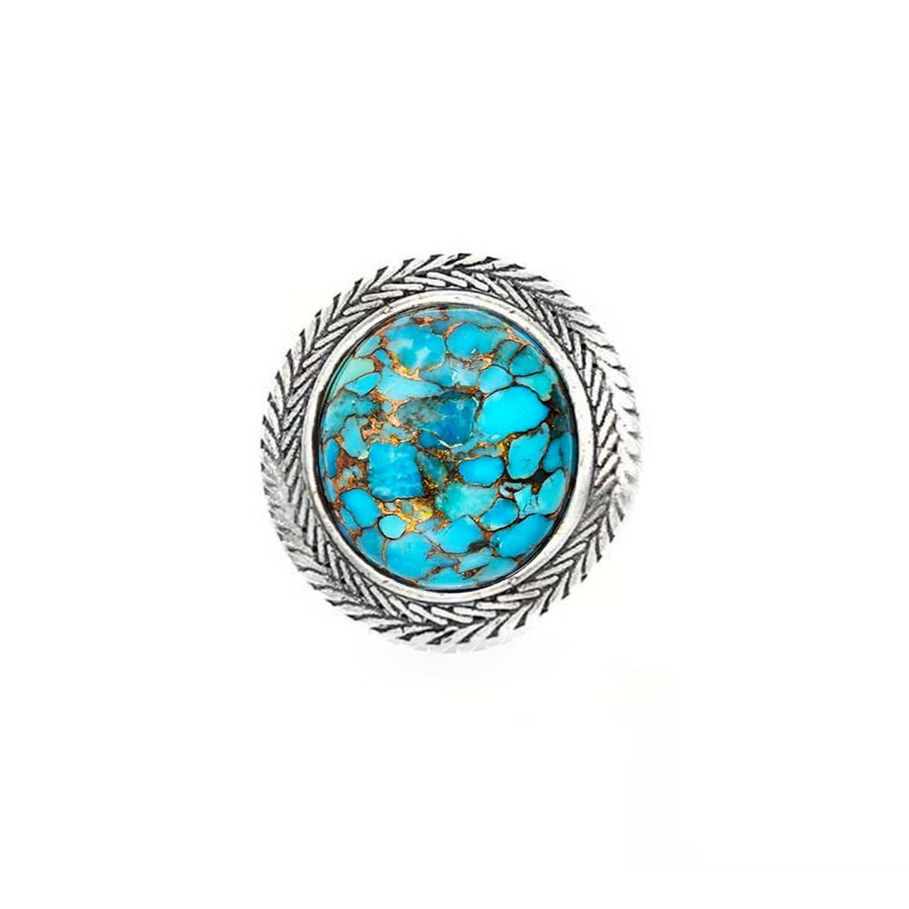 Turquoise silver men's ring