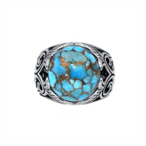 Bague homme argent turquoise jungle 3