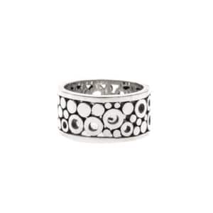 Bague homme cercles argent 4