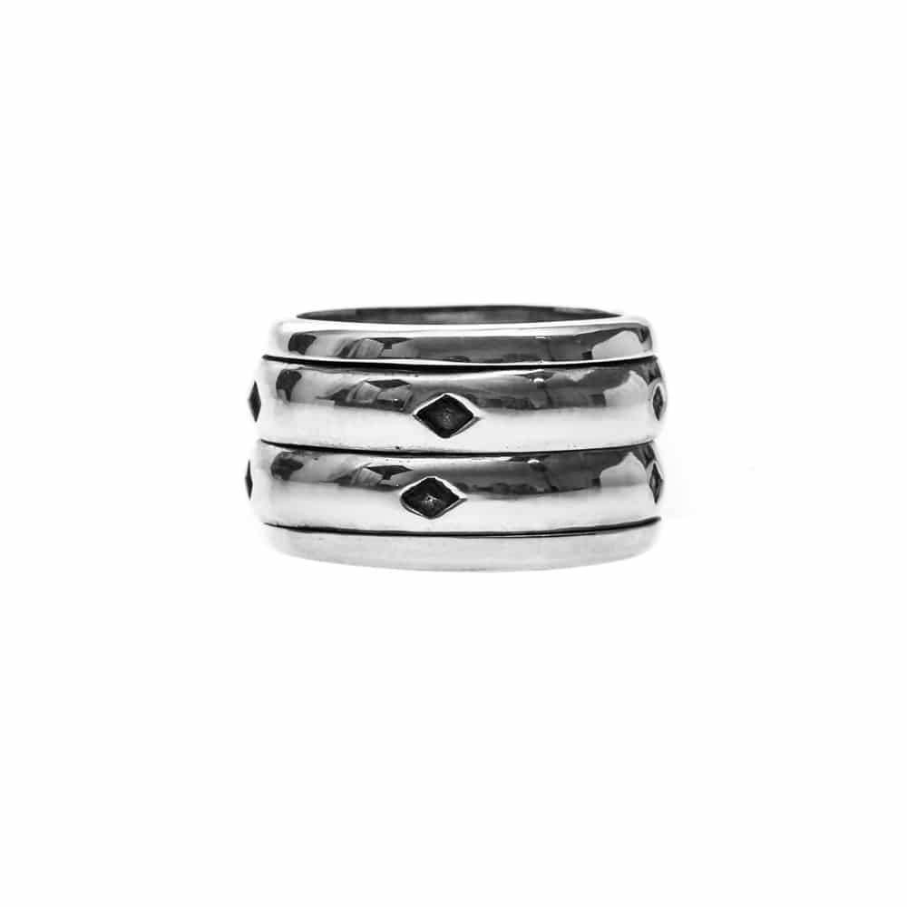 Men's ring with double silver rings 1