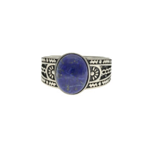 Bague homme ethnique lapis argent 6