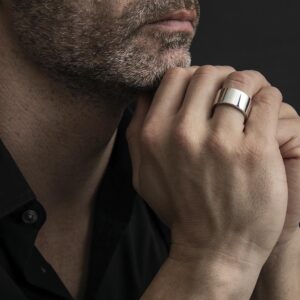 Bague homme jonc moderne argent 4