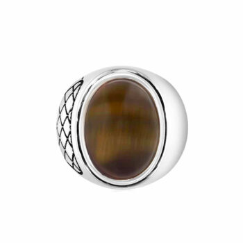 Bague En Argent Avec Œil De Tigre – Taille 56 – Bijou Ésotérique Et Puissant