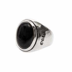 Bague homme onyx asymétrique argent 5
