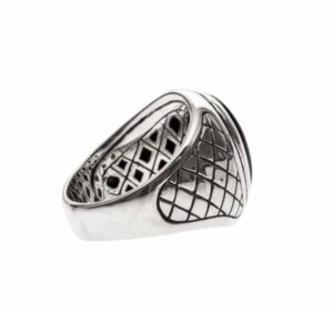 Bague homme onyx asymétrique argent 6