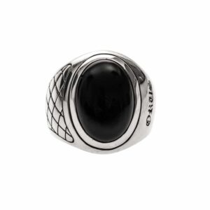 Bague homme onyx asymétrique argent 4