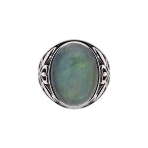 Bague homme symbol argent labradorite 5