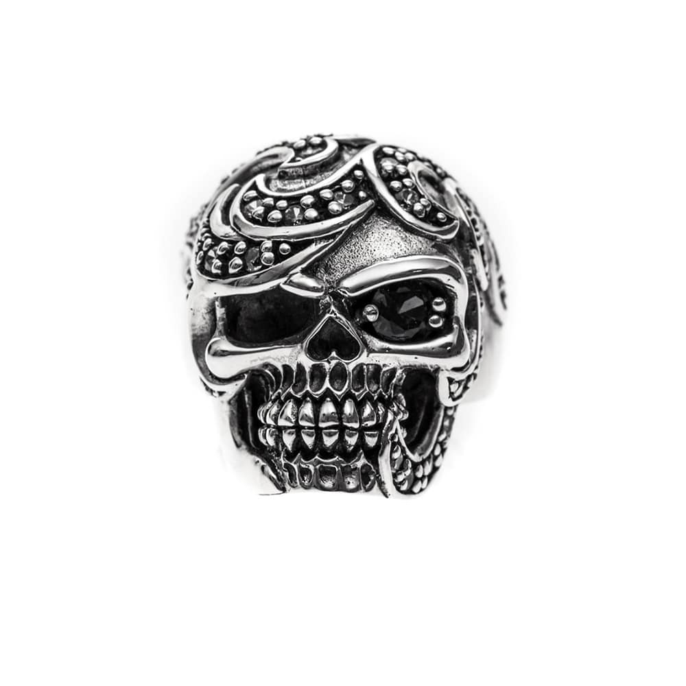Mahori silver skull men's ring 1
