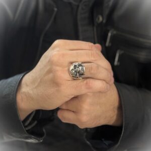 Bague homme tête de mort pure skull argent 7