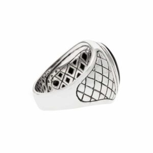 bague-homme-turquoise-asymetrique-argent Bague argent homme lapis asymétrique 4