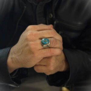 bague-homme-turquoise-massive-argent Bague homme turquoise massive argent 7