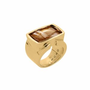 bague-isis-argent-dore-pierre-quartz-fume Bague Isis argent doré pierre quartz fumé 3