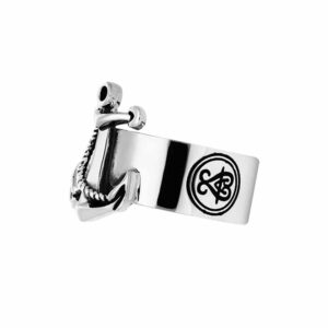 Bague jonc homme ancre marine argent 6