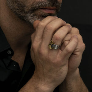 bague-jonc-homme-ancre-marine-argent Bague jonc homme ancre marine argent doré 4