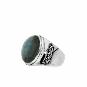 Bague homme labradorite massive argent 4