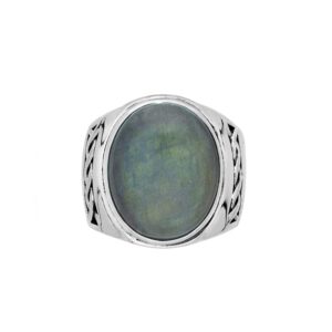 Bague homme labradorite massive argent 3