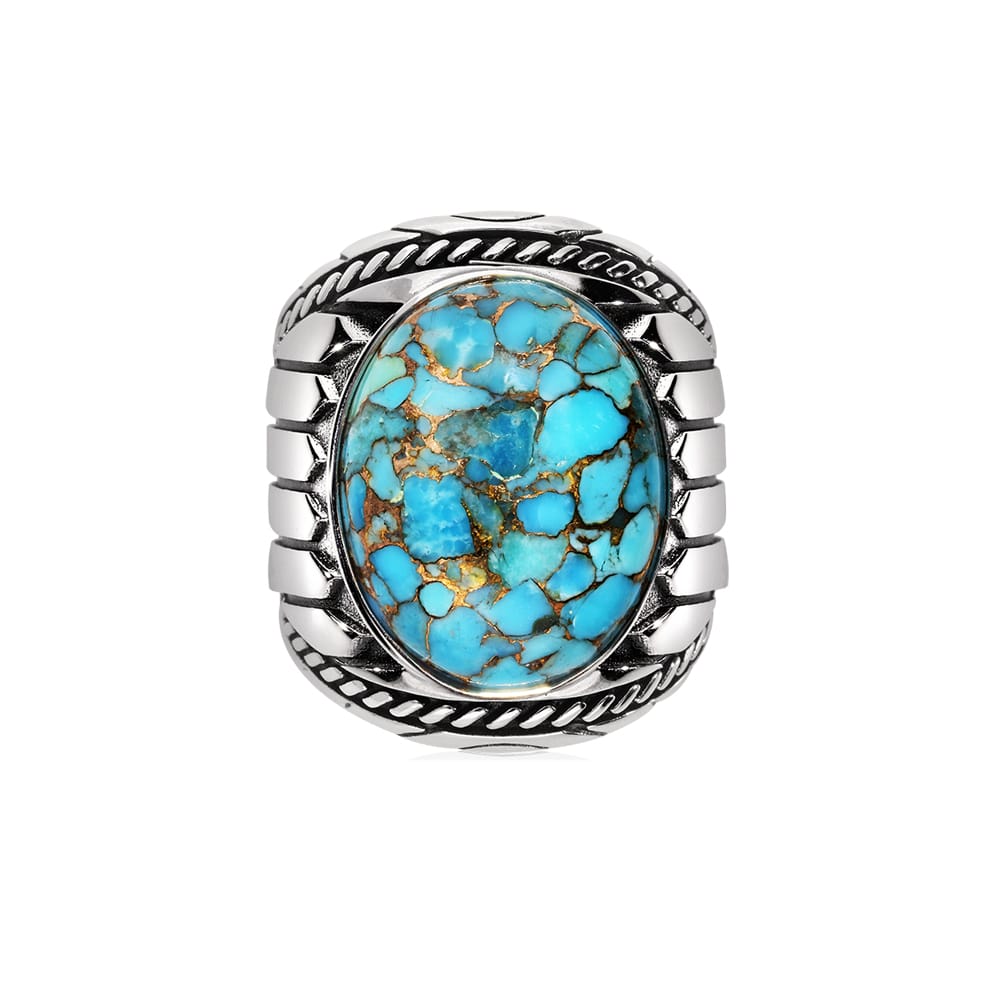 Silver indiana turquoise ring 1