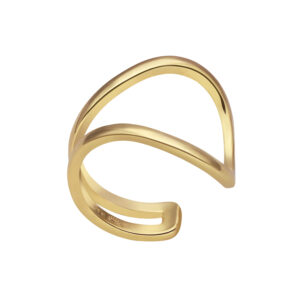 Bague ligne courbée dorée 3